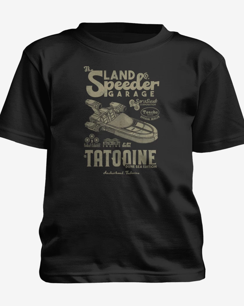 Polera de niño Negro de The Land Speeder Garage