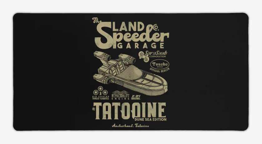 Mouse pad Gamer Negro de The Land Speeder Garage