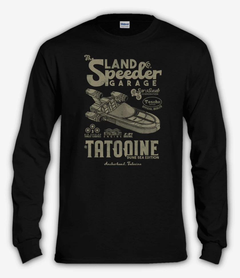 Polera manga larga Negro de The Land Speeder Garage