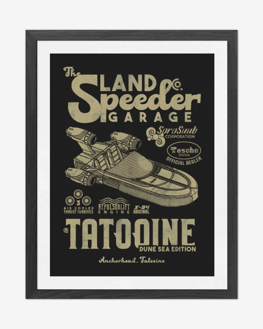 Cuadro decorativo Negro de The Land Speeder Garage