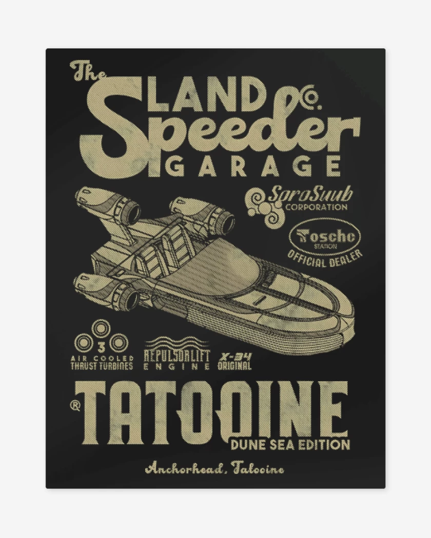 Print metalico Negro de The Land Speeder Garage