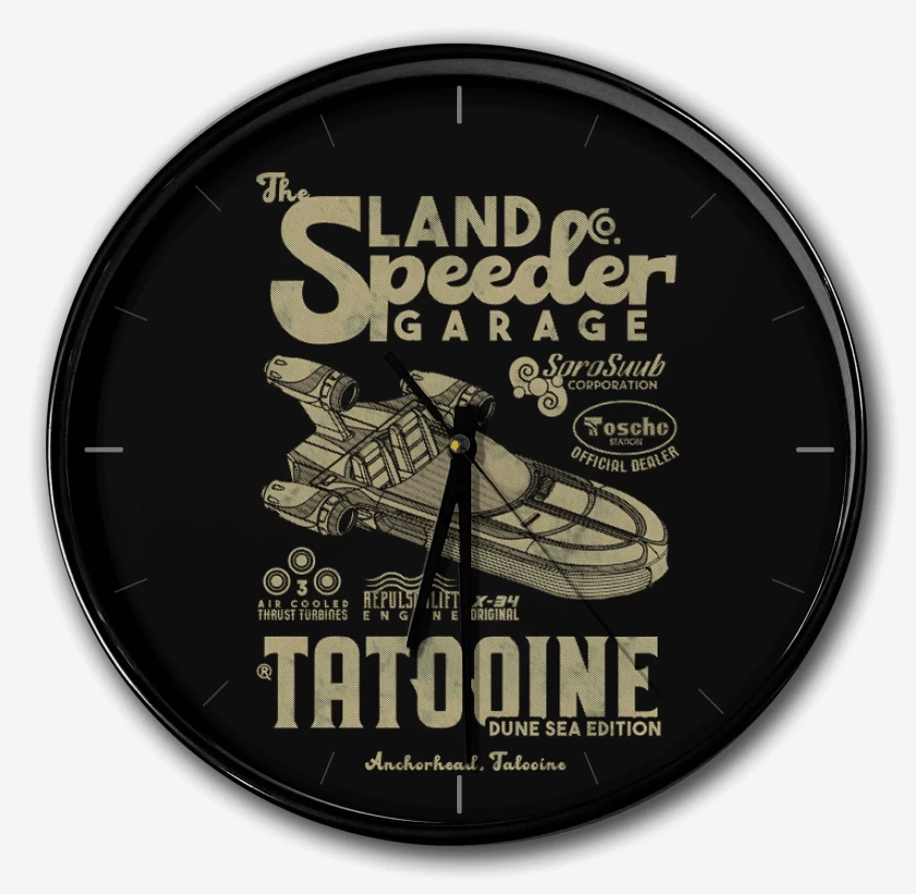 Reloj Negro de The Land Speeder Garage