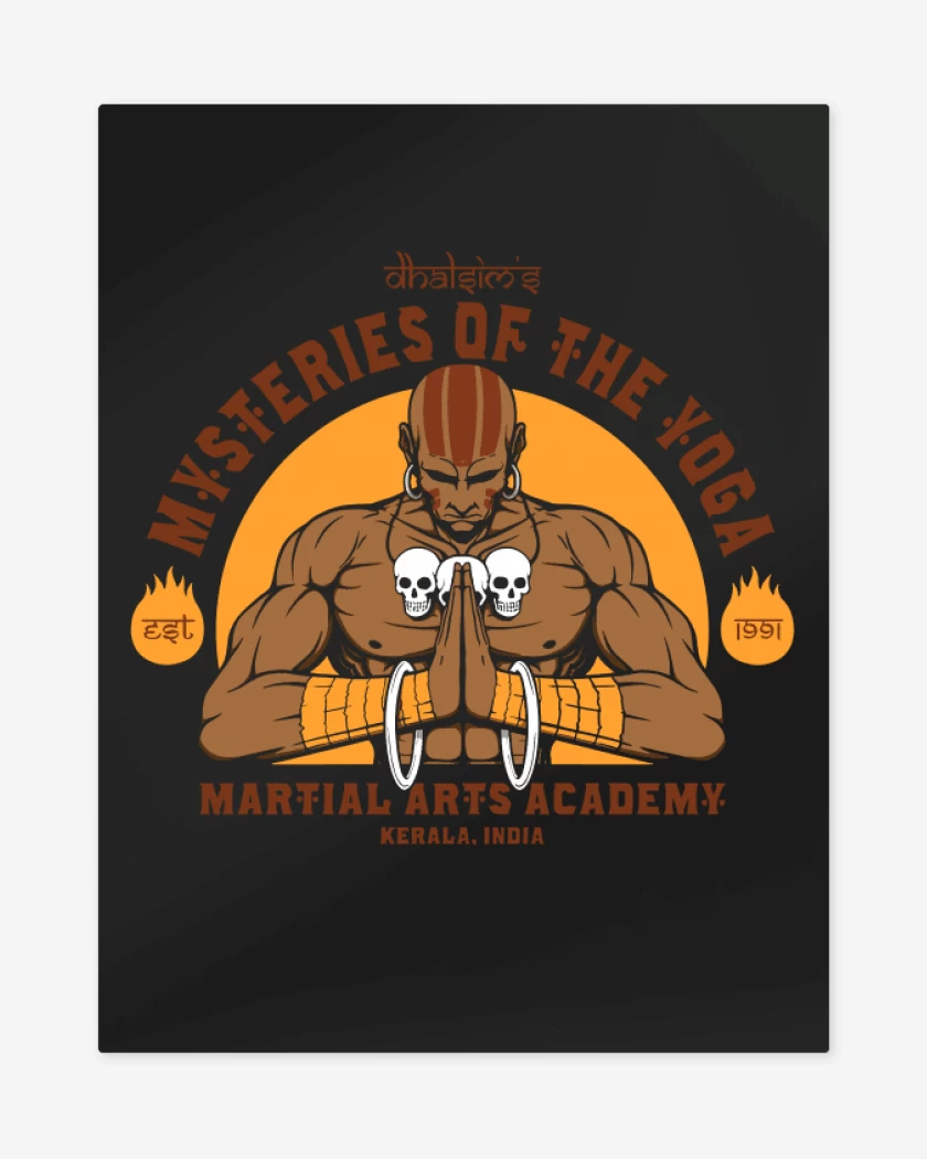 Print metalico Negro de Dhalsim gym