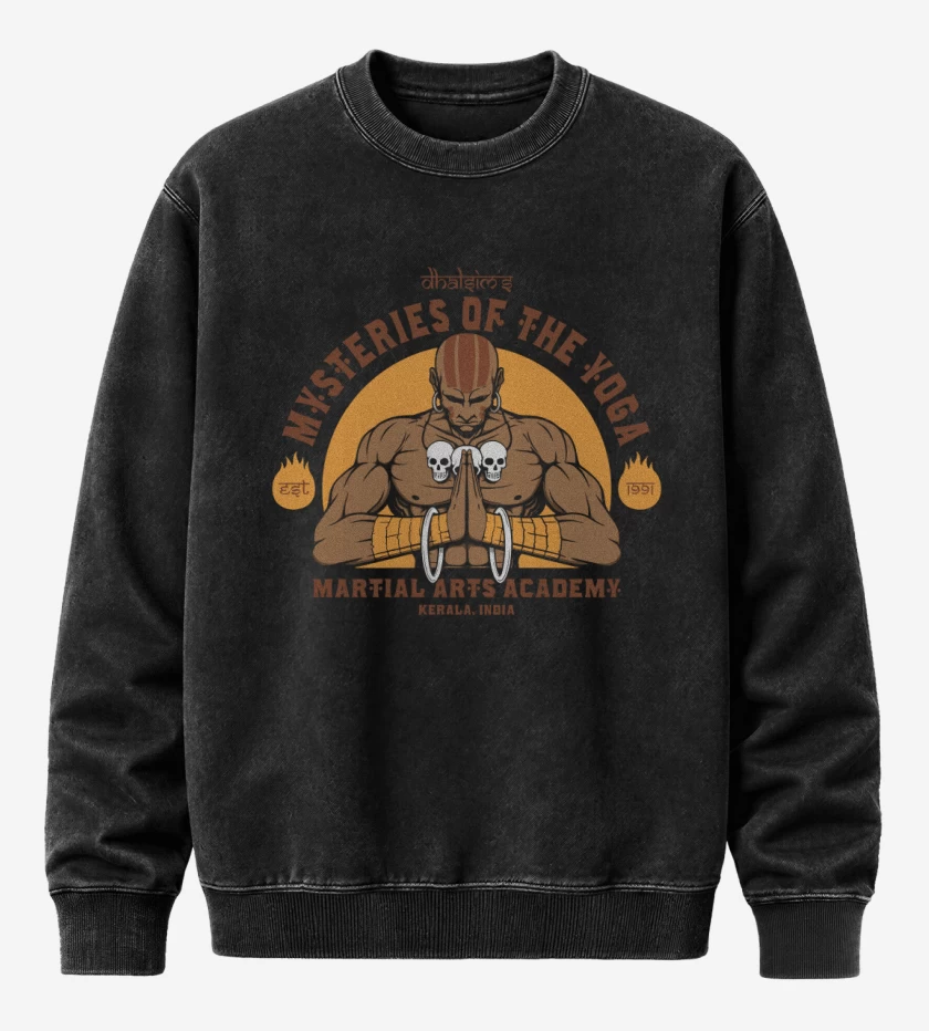 Poleron Polo Acid Wash Negro de Dhalsim gym