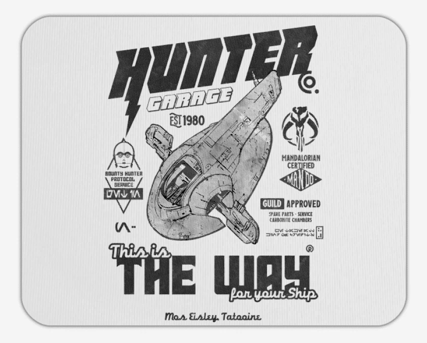 Mousepad Blanco de Hunter Garage