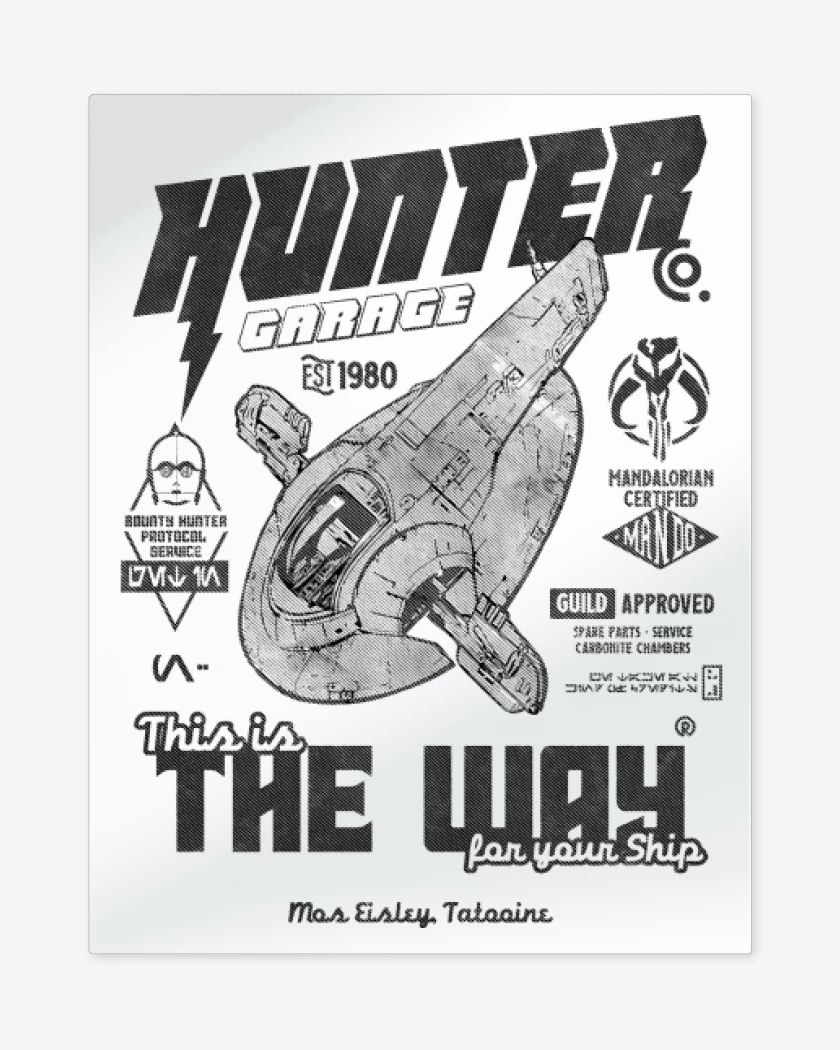 Print metalico Blanco de Hunter Garage