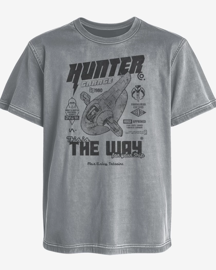 Polera desgastada Gris Melange de Hunter Garage