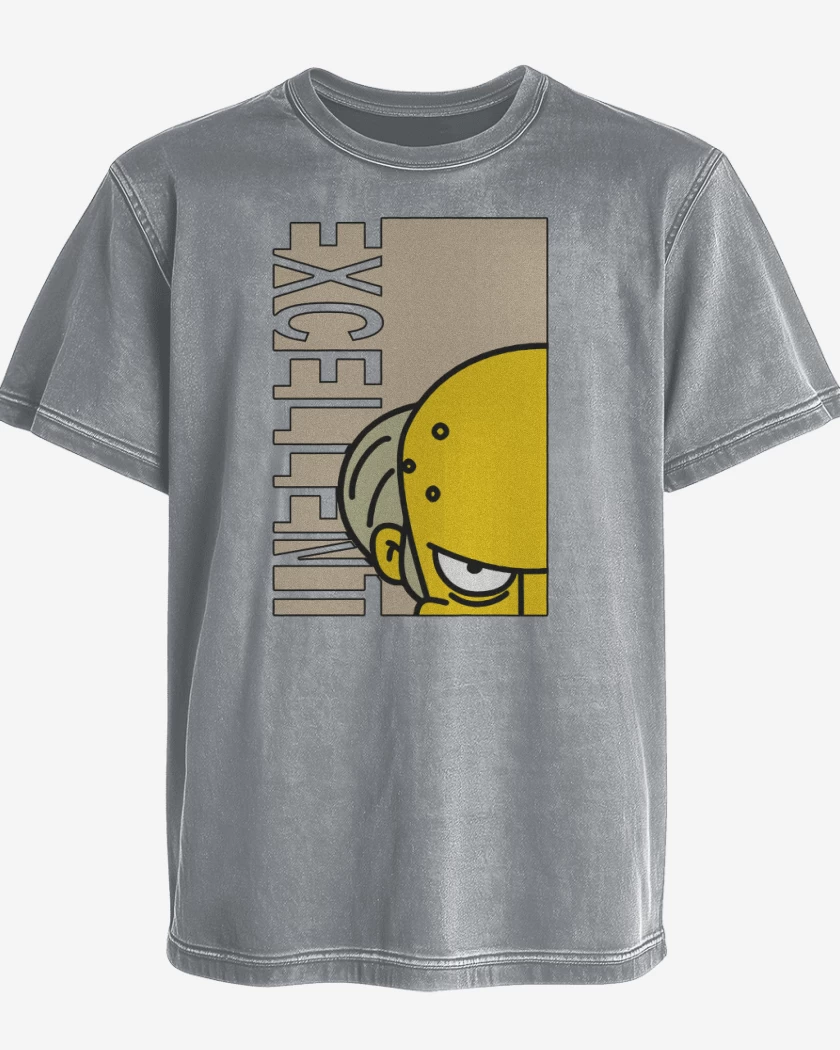 Polera desgastada Gris Melange de Excelente