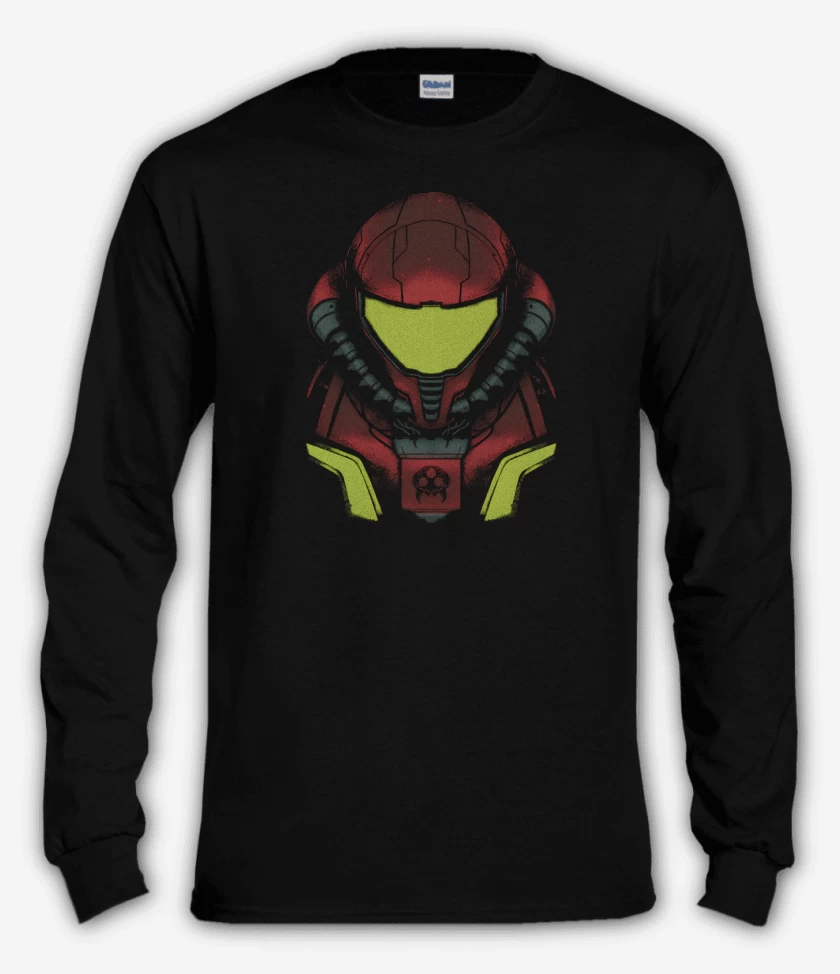 Polera manga larga Negro de Neon Space Hunter