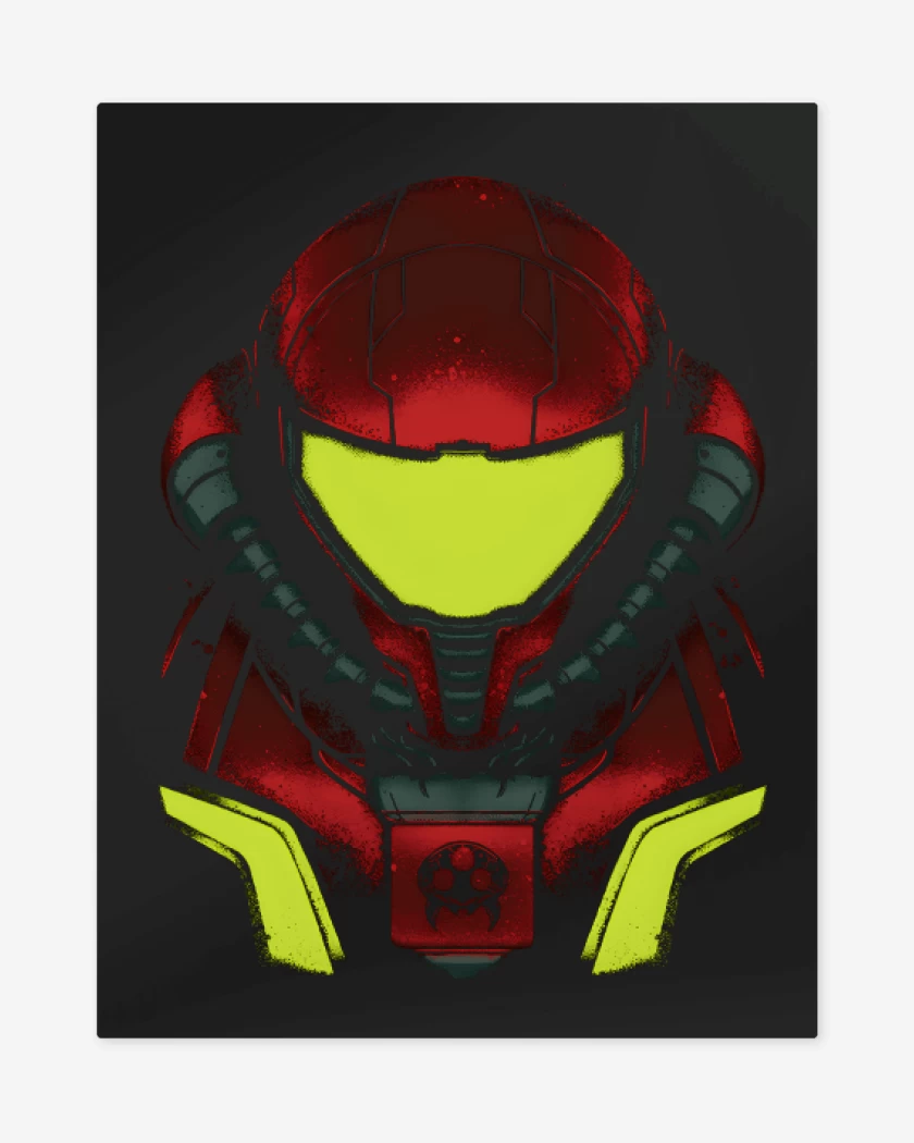 Print metalico Negro de Neon Space Hunter