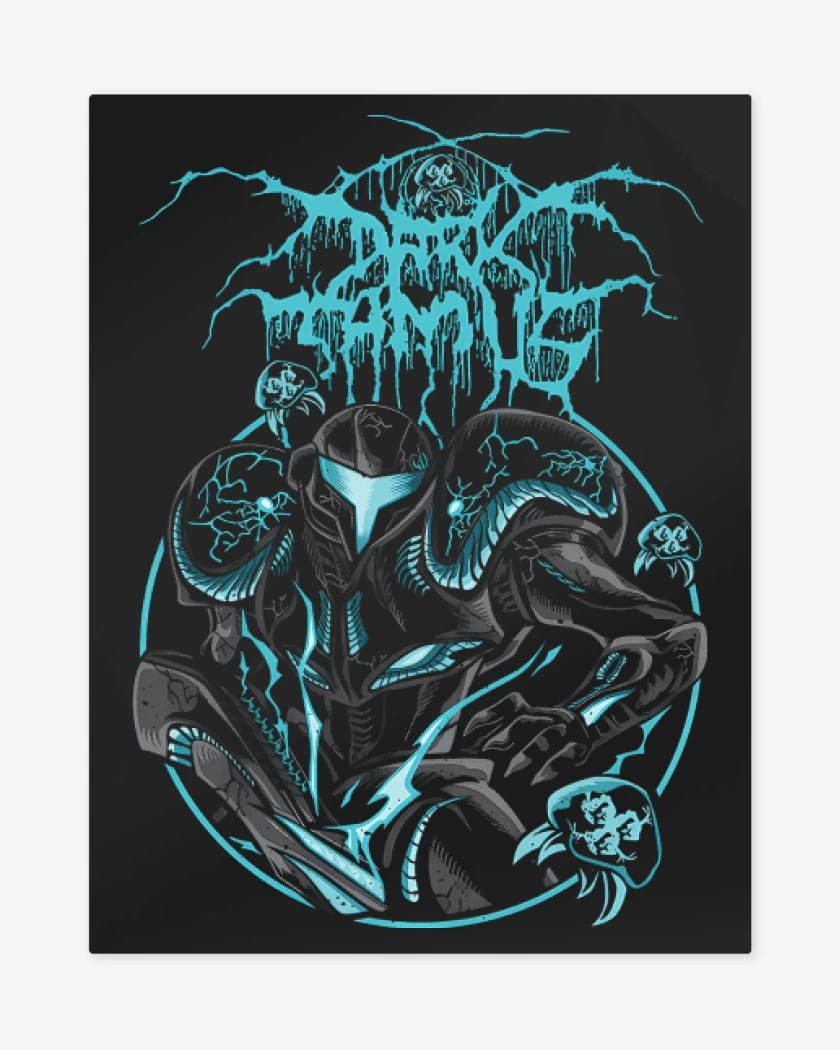 Print metalico Negro de Dark Samus
