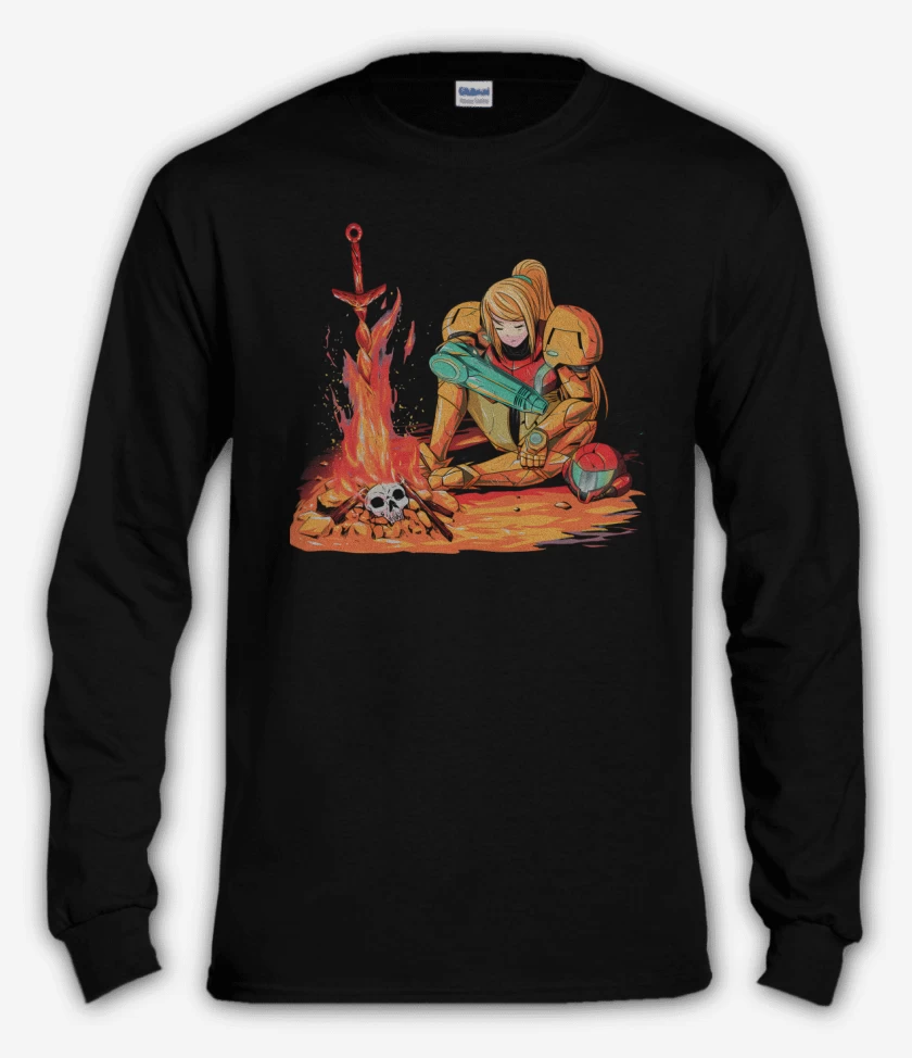 Polera manga larga Negro de Metroidsouls