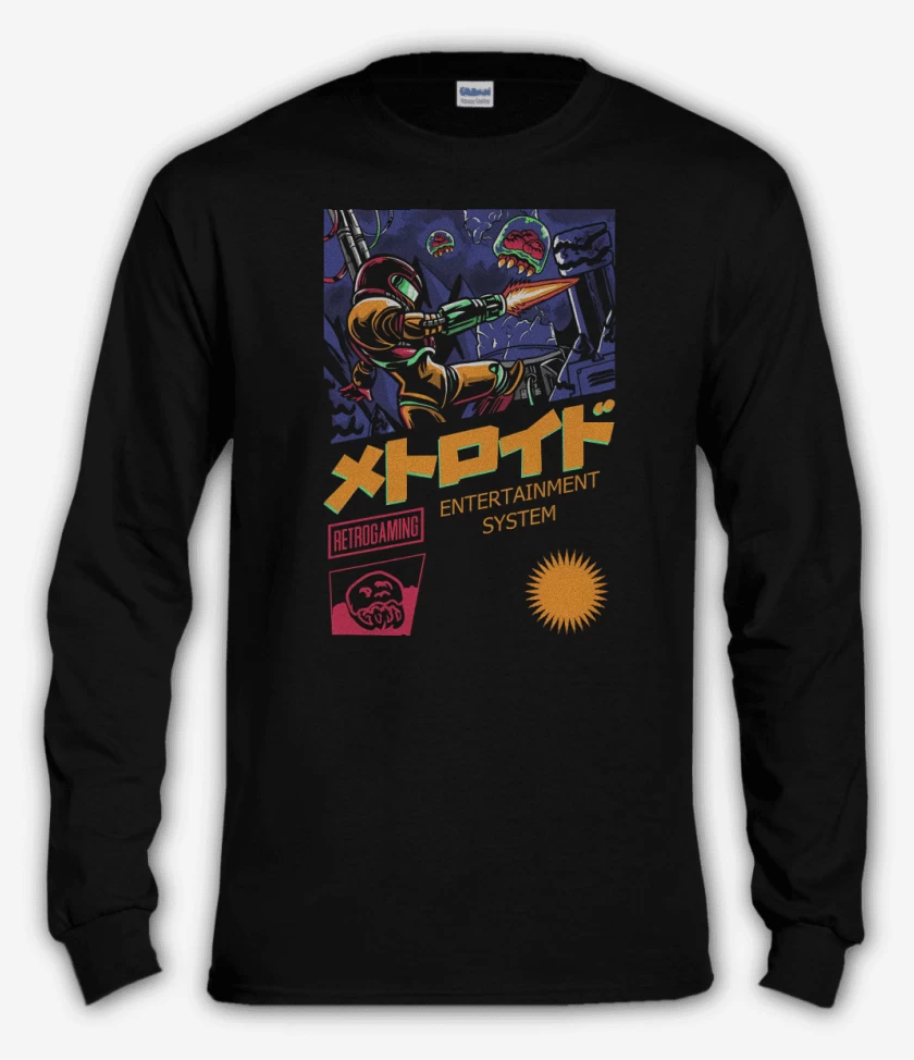 Polera manga larga Negro de SNES Hunter