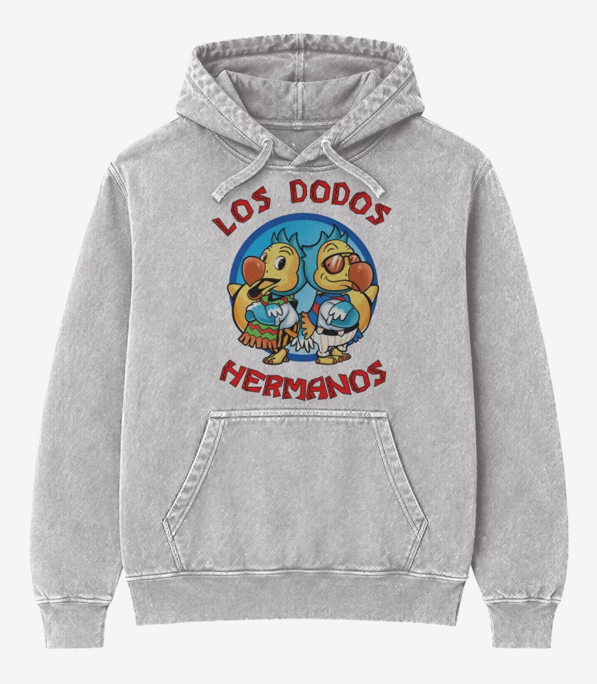 Poleron Canguro Acid Wash Gris Melange de Los Dodos Hermanos