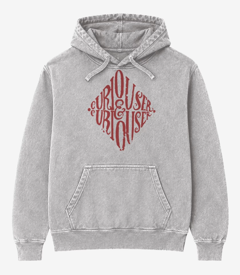 Poleron Canguro Acid Wash Gris Melange de Diamante Alice