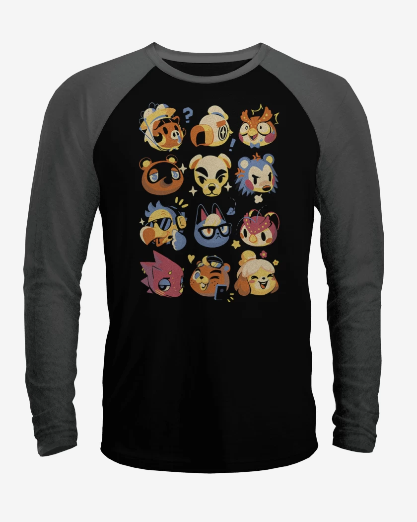 Polera Raglan Negro / Negro Heather de Isleños
