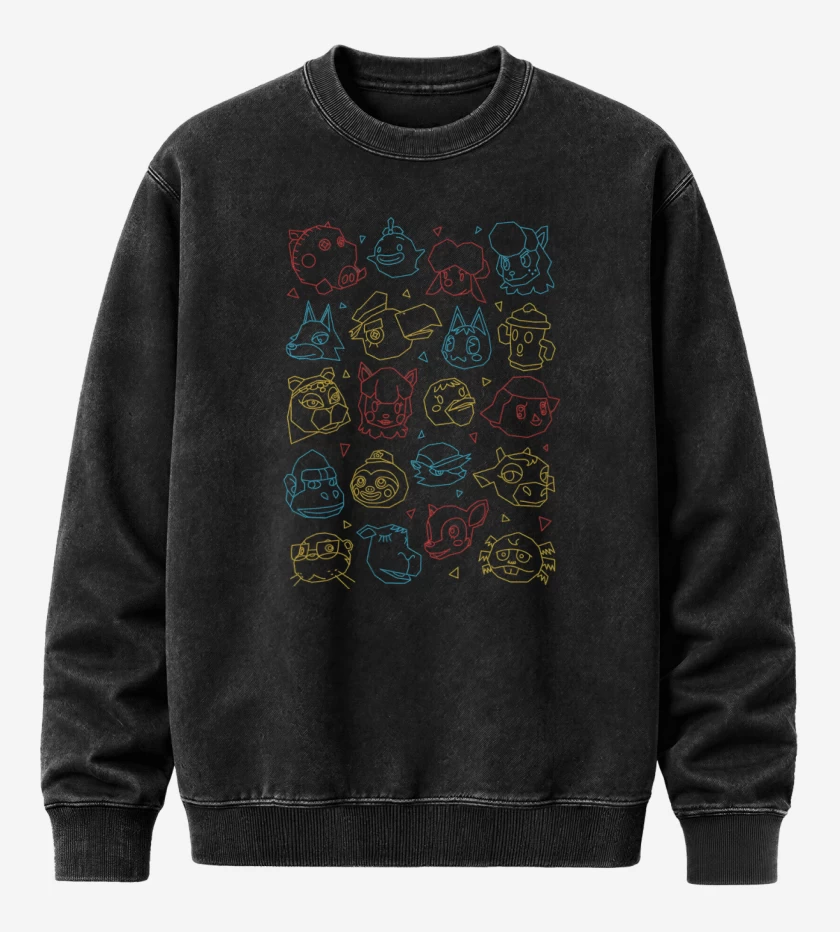 Poleron Polo Acid Wash Negro de Animal Gang II