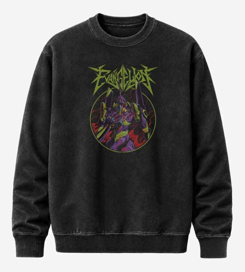 Poleron Polo Acid Wash Negro de Eva 001