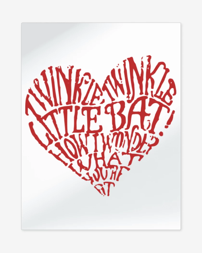 Print metalico Blanco de Corazon Alice