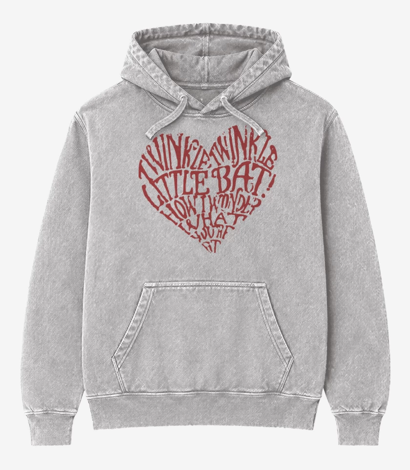 Poleron Canguro Acid Wash Gris Melange de Corazon Alice
