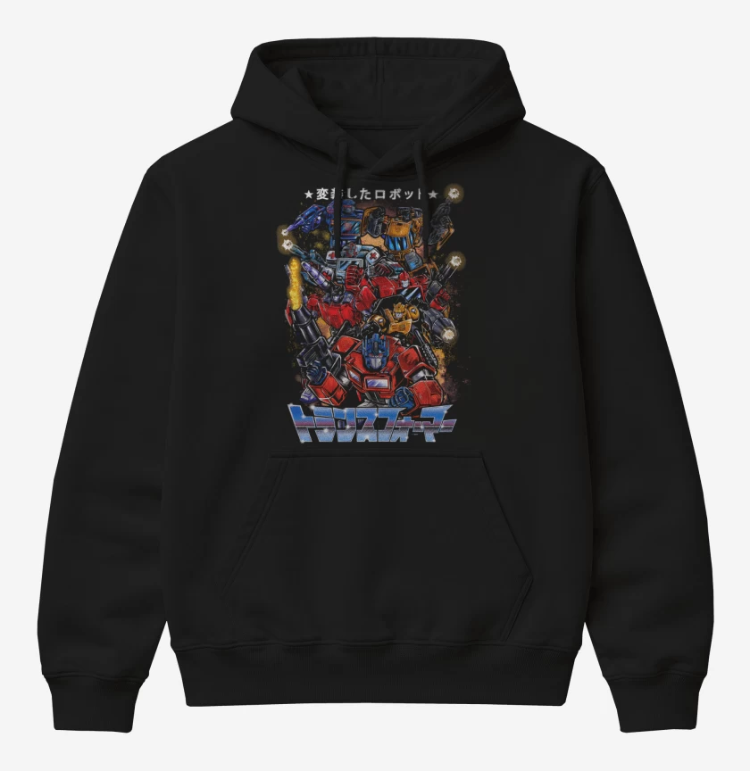 Poleron Canguro básico Negro de Escuadrón Autobots