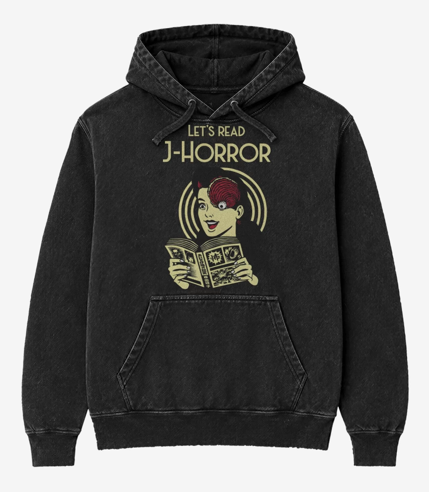 Poleron Canguro Acid Wash Negro de JHorror