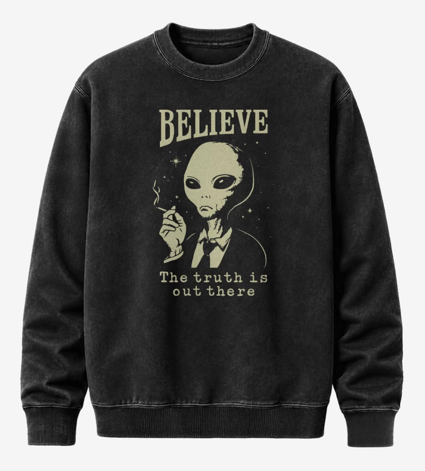 Poleron Polo Acid Wash Negro de Believe The Truth