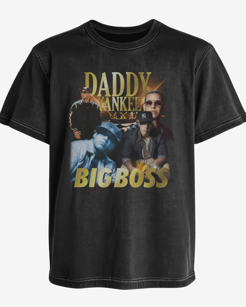 Polera desgastada Negro de Daddy Yankee