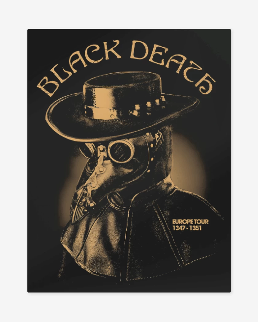 Print metalico Negro de Black Death 