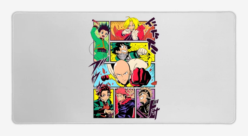 Mouse pad Gamer Blanco de Héroes Shonen