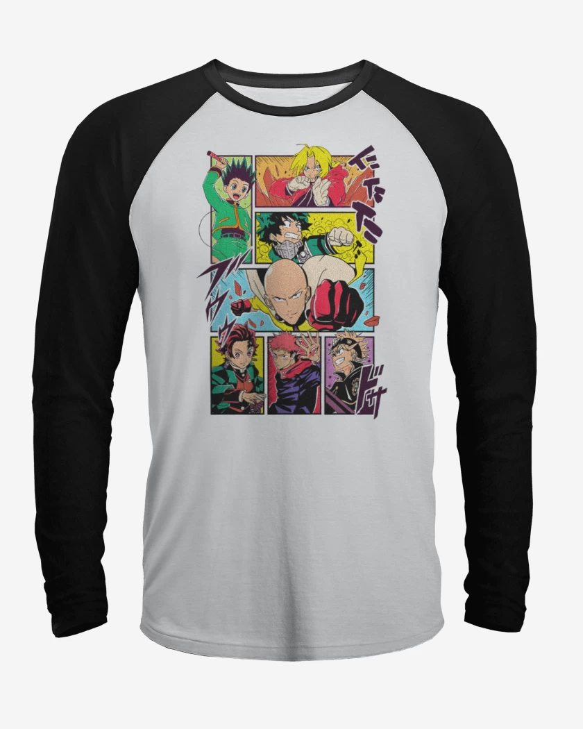 Polera Raglan Héroes Shonen