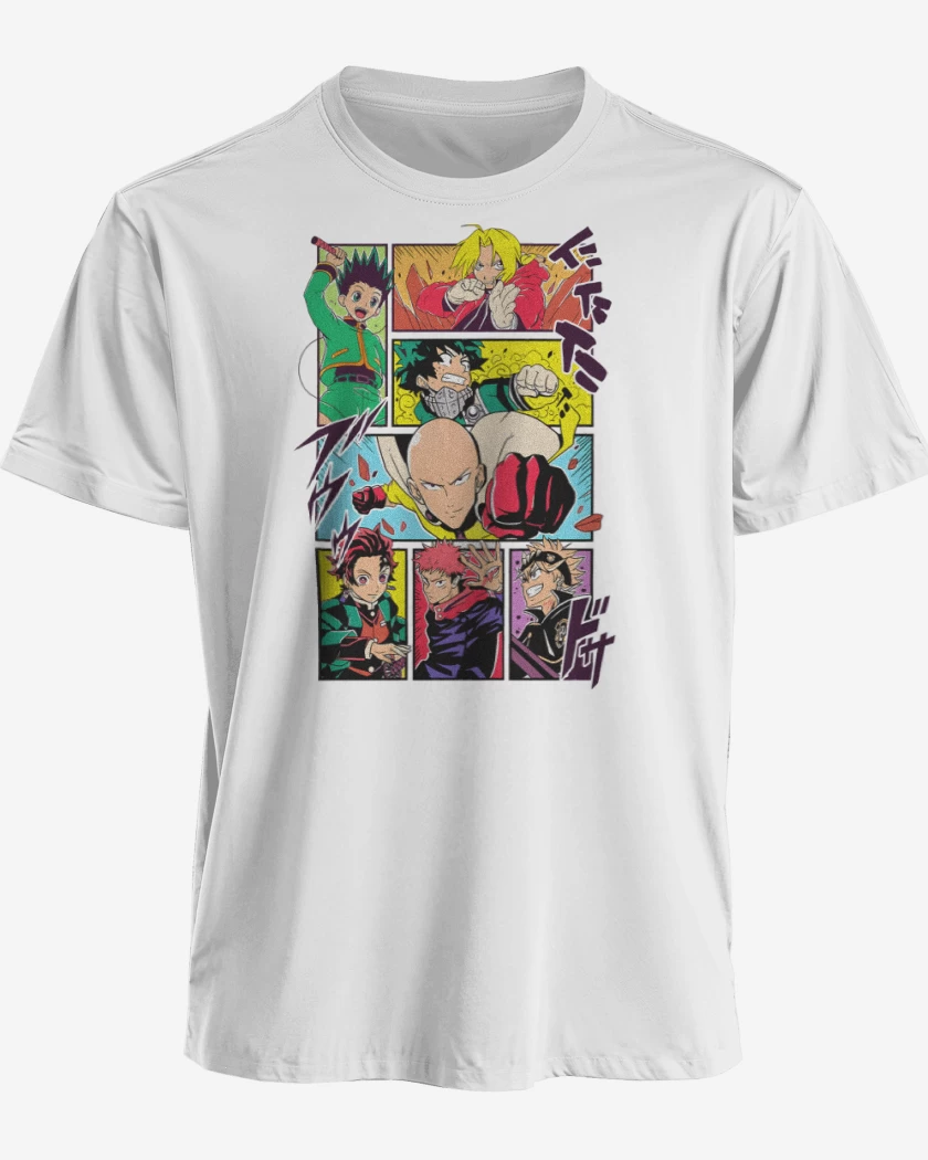 Polera premium Blanco de Héroes Shonen