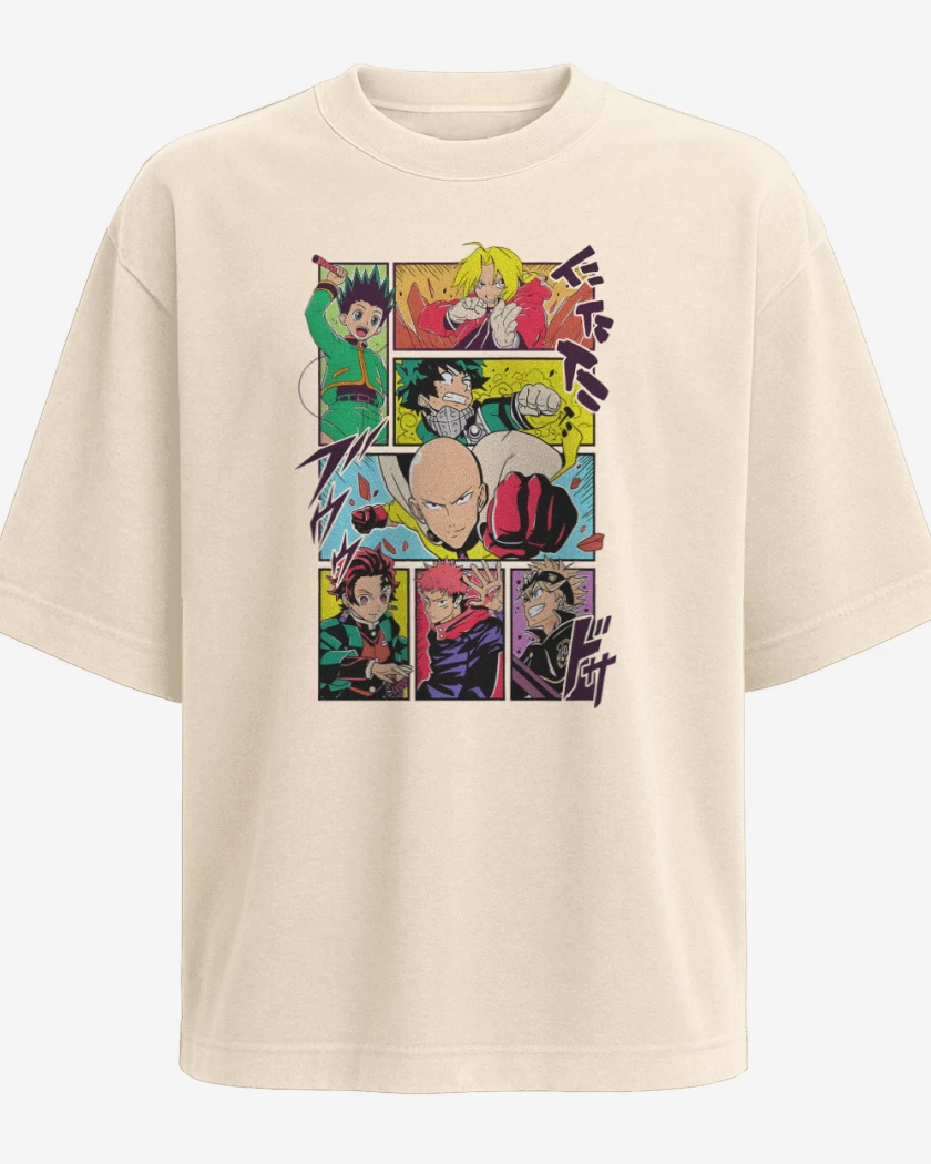 Polera Oversize Héroes Shonen