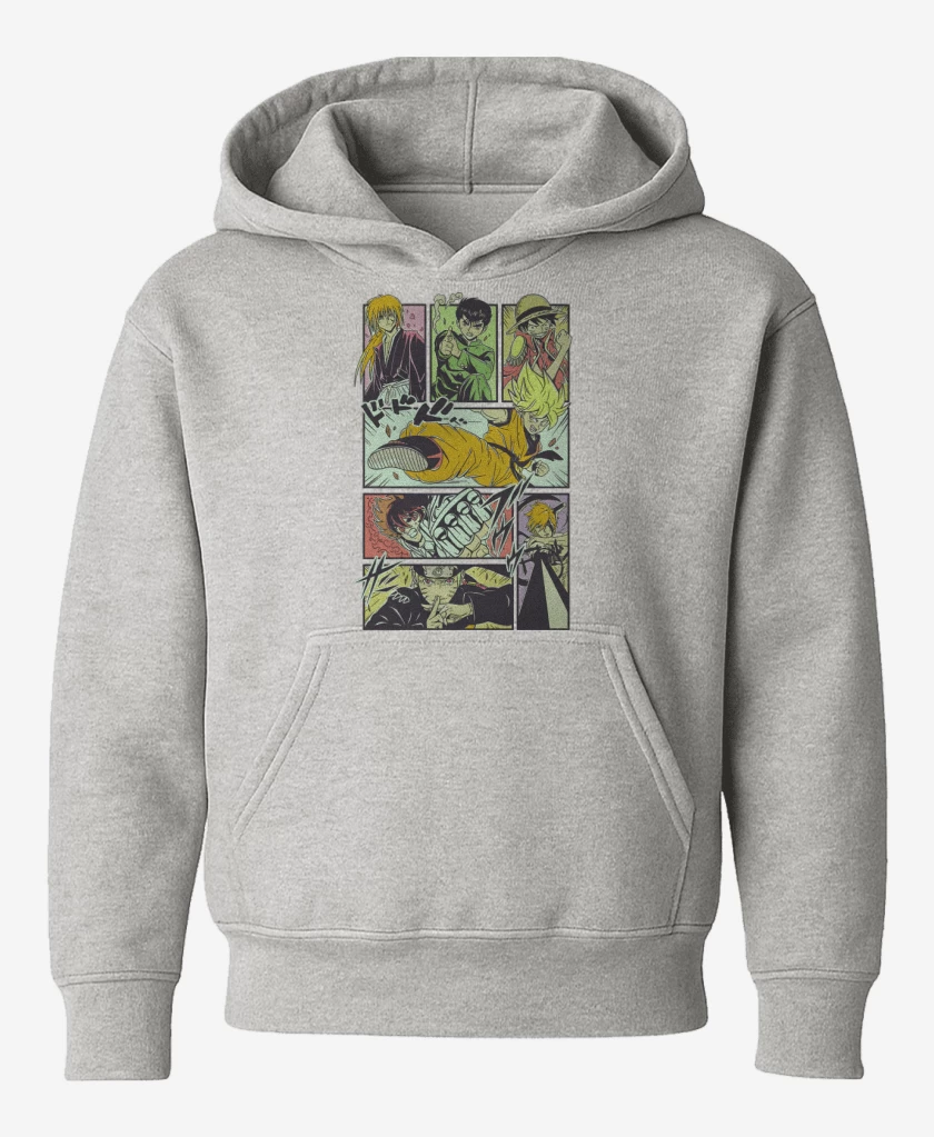 Poleron de niño Gris Melange de Leyendas Shonen