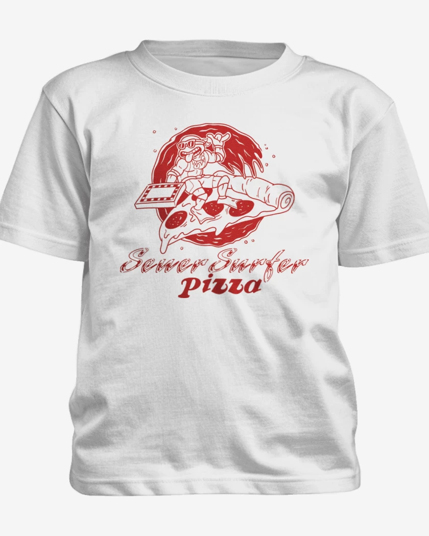 Polera de niño Blanco de Surfer Ninja Pizza