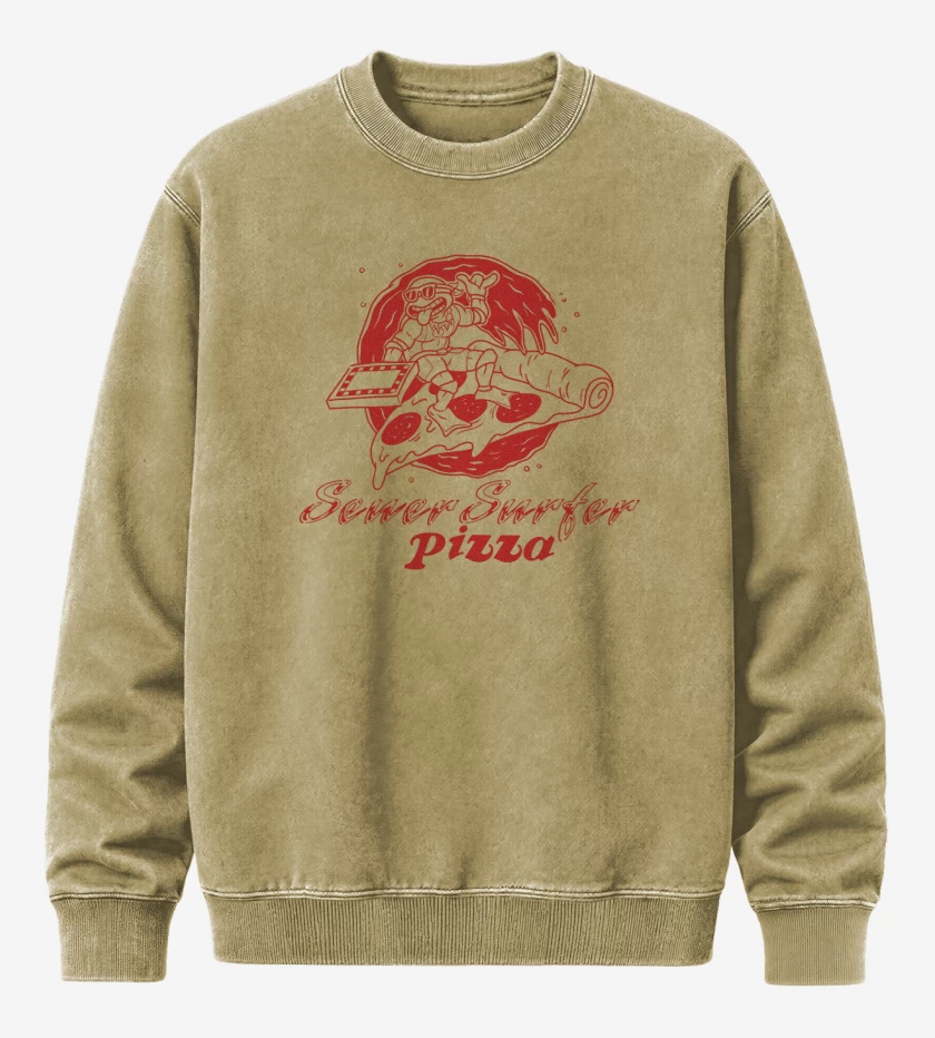 Poleron Polo Acid Wash Beige de Surfer Ninja Pizza