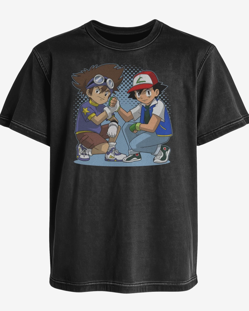 Polera desgastada Negro de Los Panamon