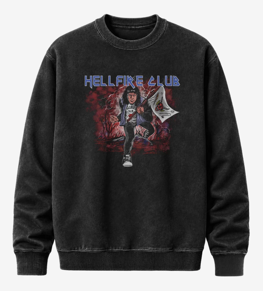 Poleron Polo Acid Wash Negro de Ironfire Club
