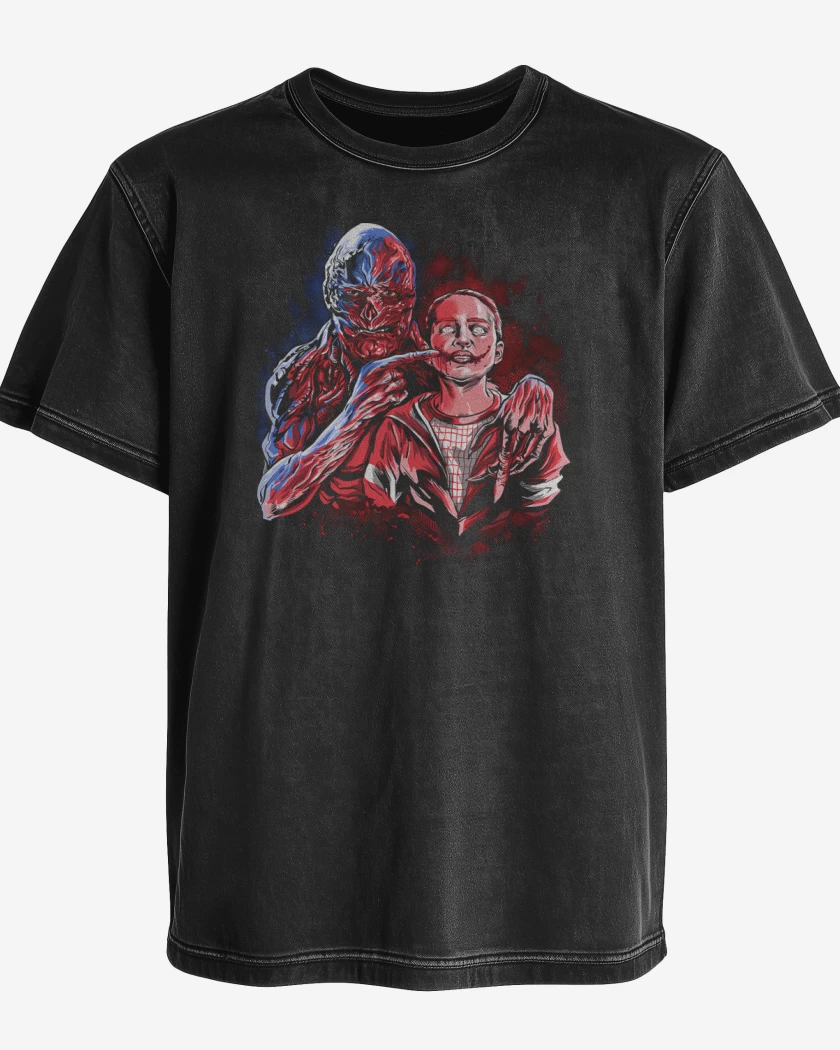 Polera desgastada Negro de Vecna Smile