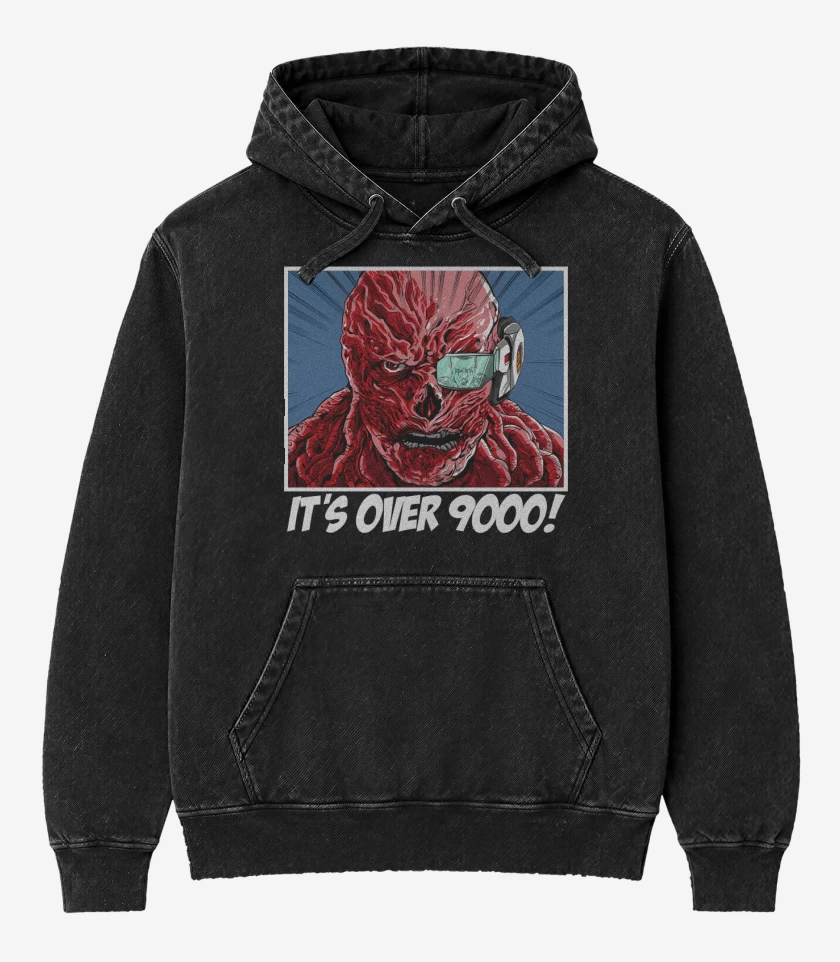 Poleron Canguro Acid Wash Negro de Vegecna