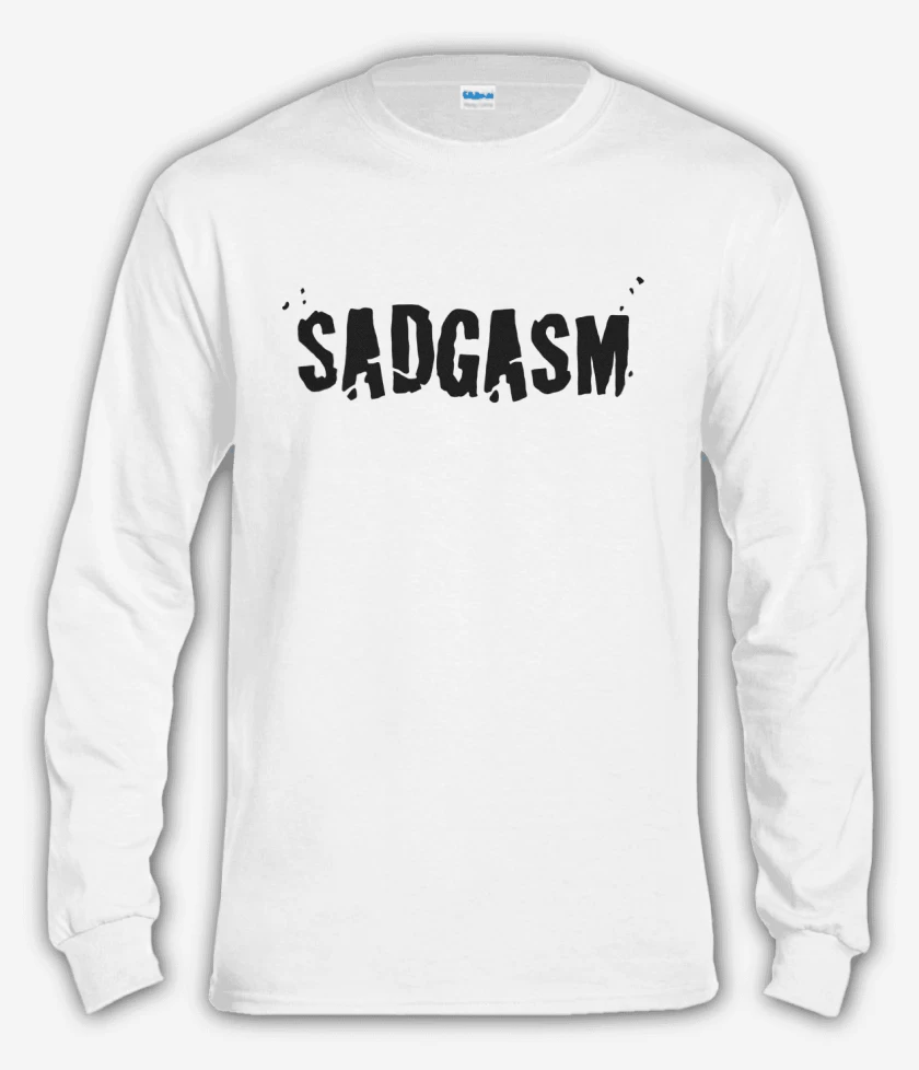 Polera manga larga Blanco de Sadgasm Logo