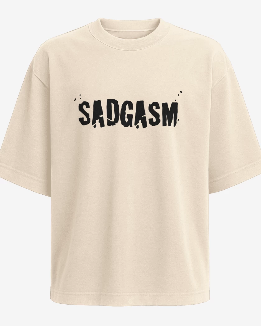 Polera Oversize Beige de Sadgasm Logo