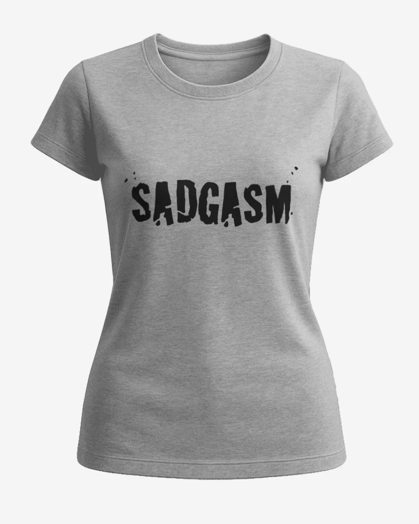 Polera de Mujer Gris Melange de Sadgasm Logo