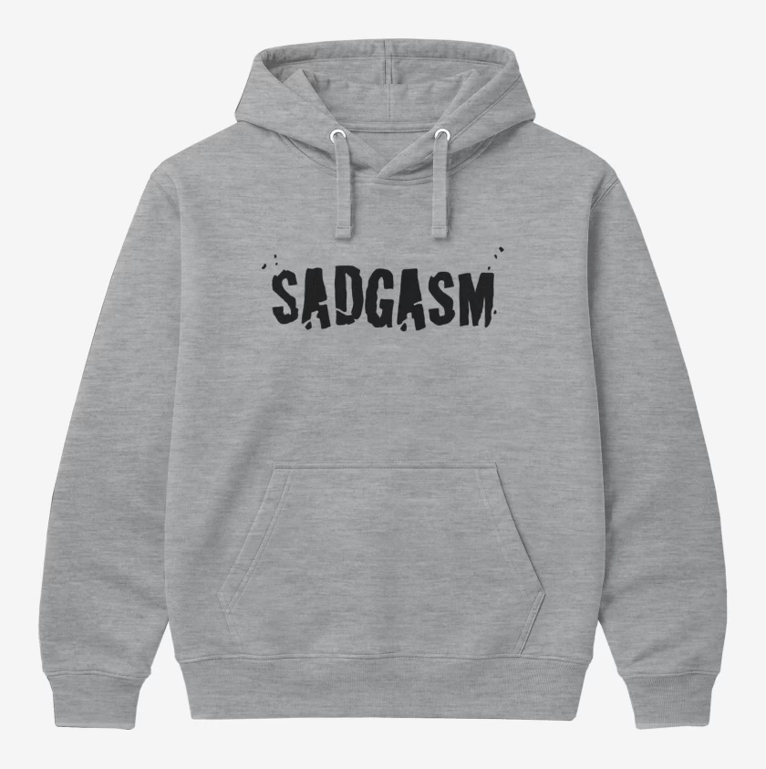 Polerón Canguro Gris Melange de Sadgasm Logo
