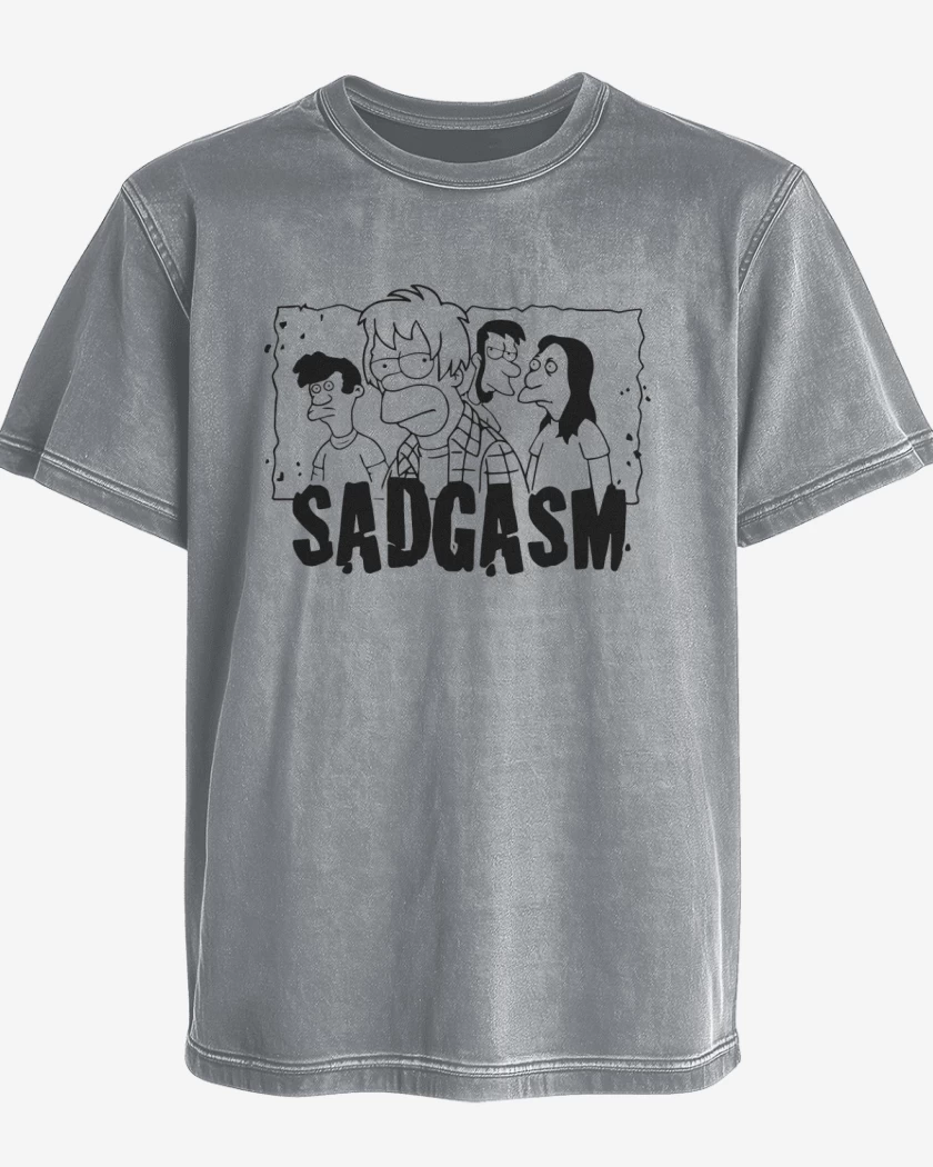 Polera desgastada Gris Melange de Sadgasm