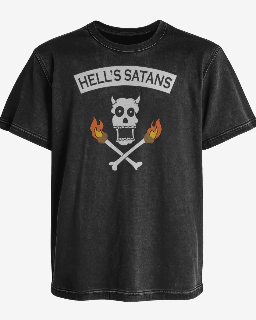 Polera desgastada Negro de Hells Satans