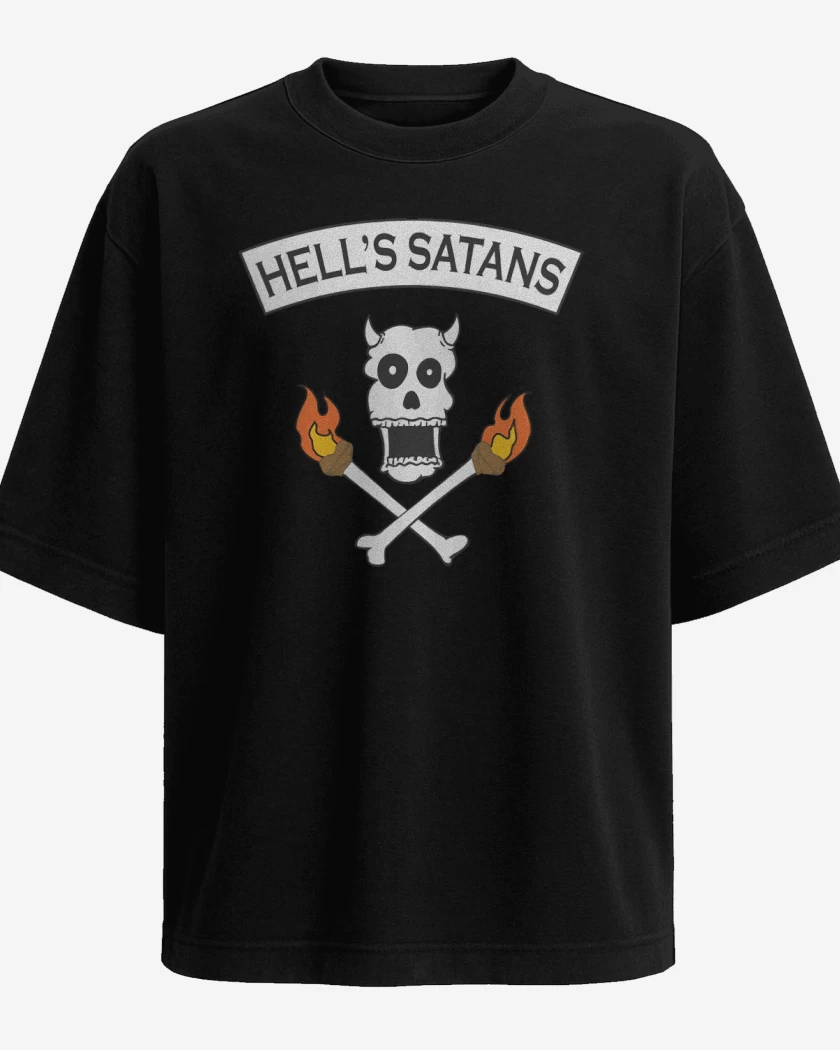 Polera Oversize Negro de Hells Satans