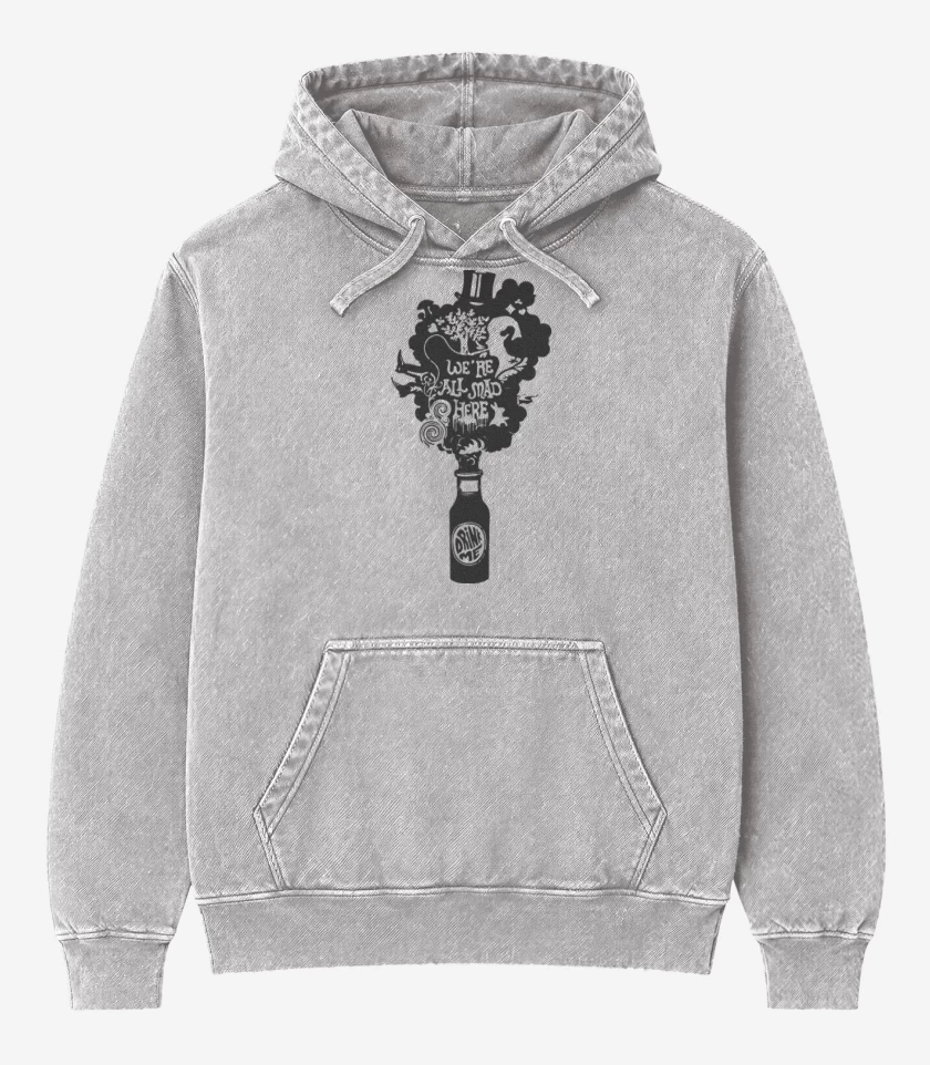 Poleron Canguro Acid Wash Gris Melange de Were all mad