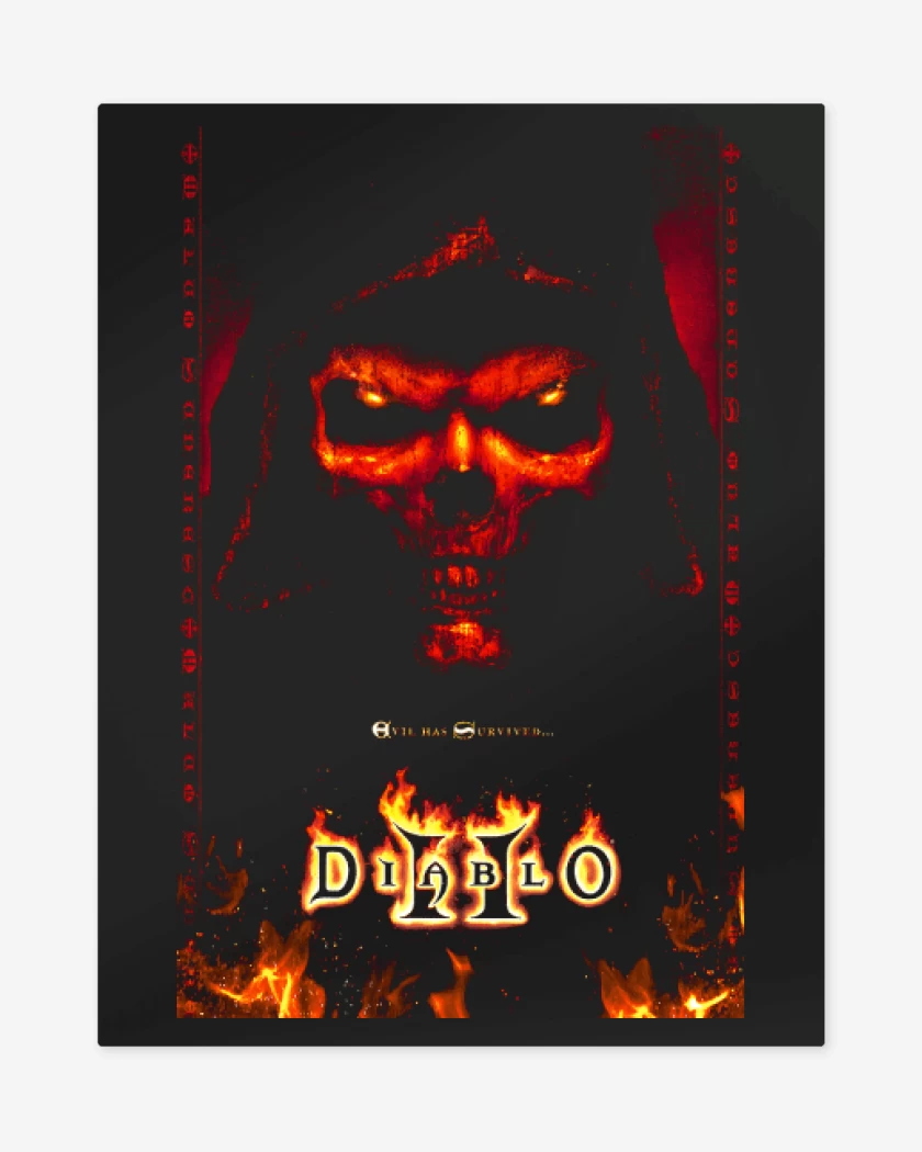 Print metalico Negro de Diablo II