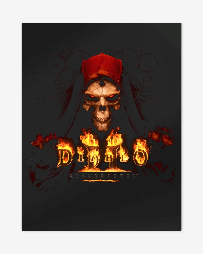 Print metalico Negro de Diablo II Resurrected